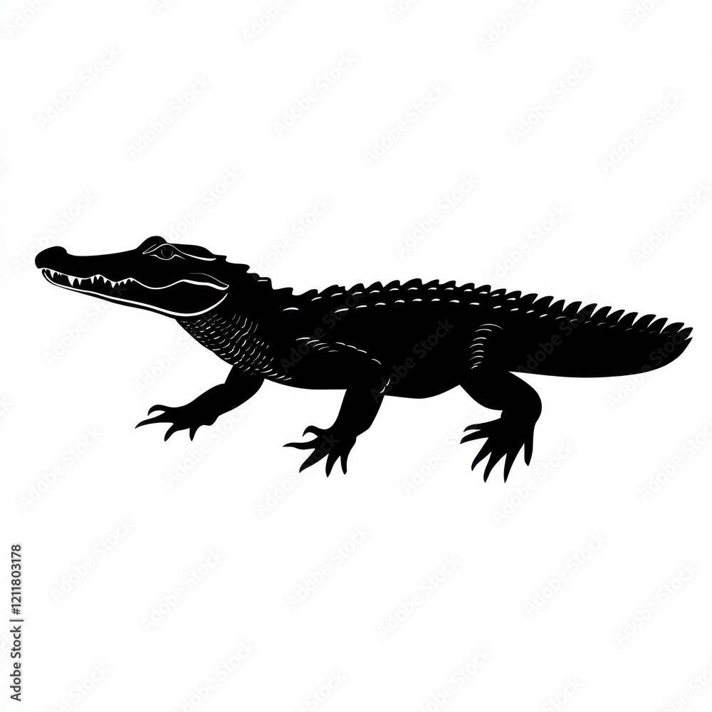 Silhouette of a Crocodile Silhouette of a Crocodile