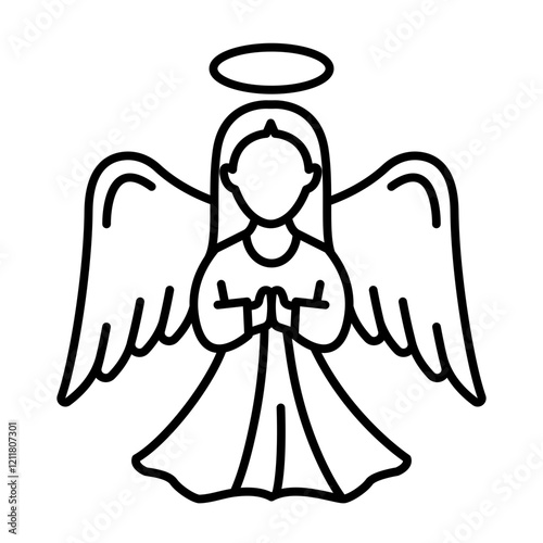 angel outline style