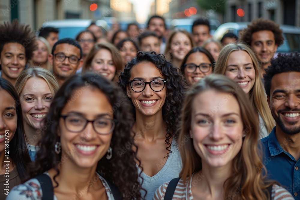Large Mixed Group of Multicultural People, International Students or Friends Celebrating Diversity Concept, Global Unity and Inclusivity Generative AI Large Mixed Group of Multicultural People, International Students or Friends Celebrating Diversity Concept, Global Unity and Inclusivity Generative AI