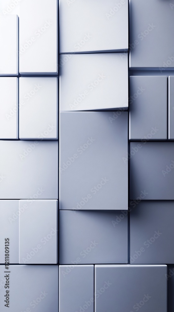 Abstract Gray Cubes Modern Geometric Wall Pattern. AI Generated
