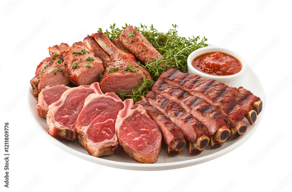a Pork chops arranged isolated on a transparent background a Pork chops arranged isolated on a transparent background