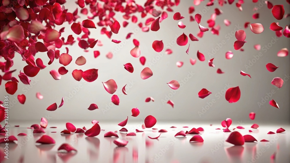 Seamless animation of Valentine's Day rose petals falling, romantic, love, festive, celebration, abstract, background