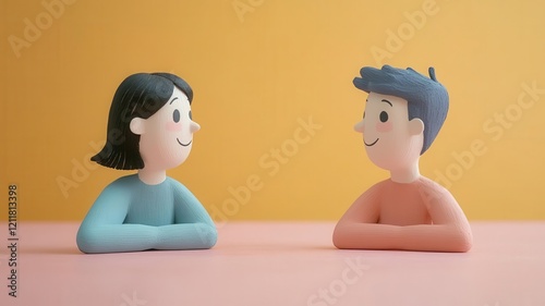 mutual understanding inclusive conversation animation pastel colored photo