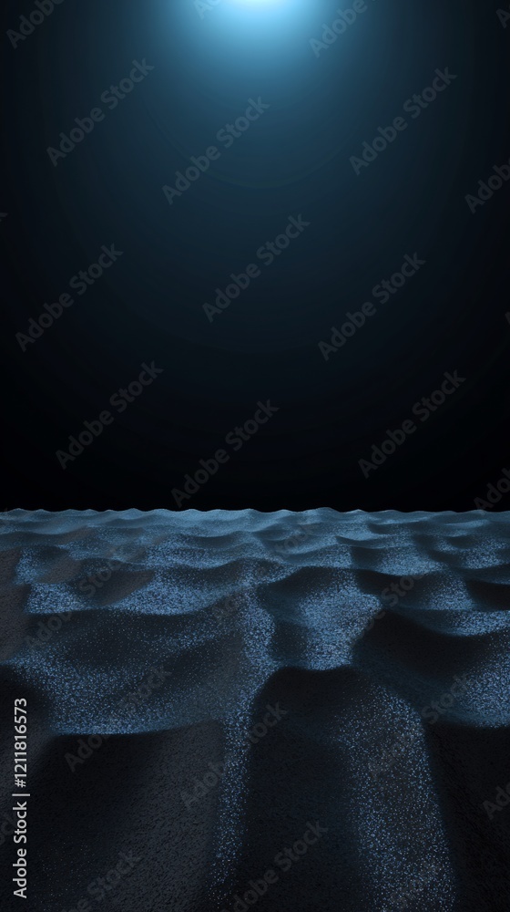 Obraz premium Serene moonlit landscape subtly textured snow quietly glows under cool light. AI Generated
