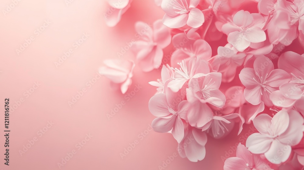 Fototapeta premium Soft Pink Flower Petals on a Light Pink Background for Decor