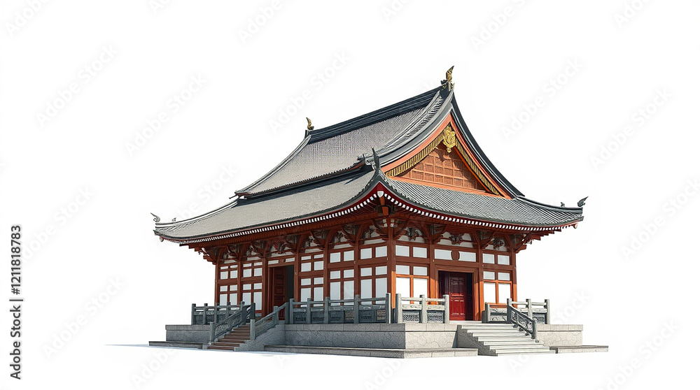 Traditional Asian temple isolated on white Traditional Asian temple isolated on white