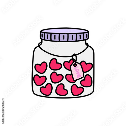 glass jar with heart
