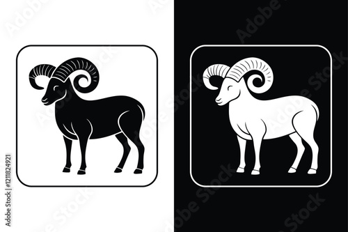 High-Quality Aries Silhouette Vector Ideal for Astrology Graphics.