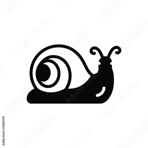 Black solid icon for snail