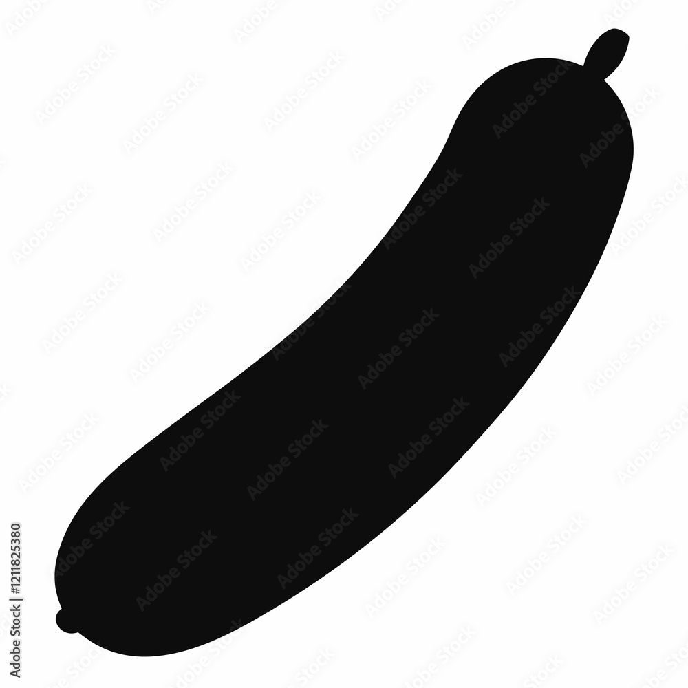 Minimalist Cucumber Silhouette Vector Art Minimalist Cucumber Silhouette Vector Art