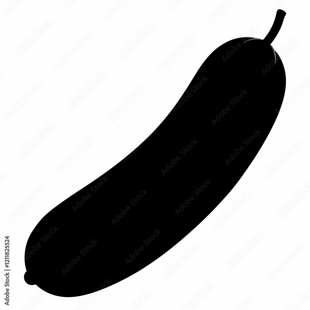 Minimalist Cucumber Silhouette Vector Art Minimalist Cucumber Silhouette Vector Art