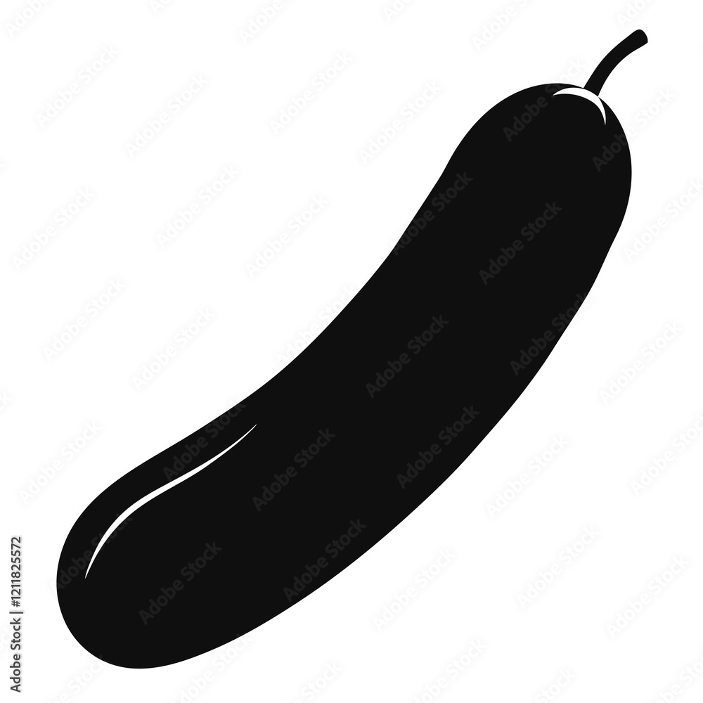 Minimalist Cucumber Silhouette Vector Art Minimalist Cucumber Silhouette Vector Art