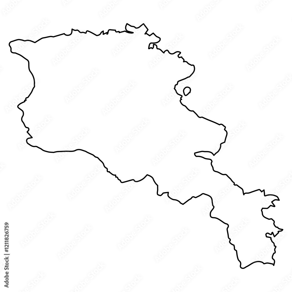 Outline Map of Armenia Eurasian Country Outline Map of Armenia Eurasian Country