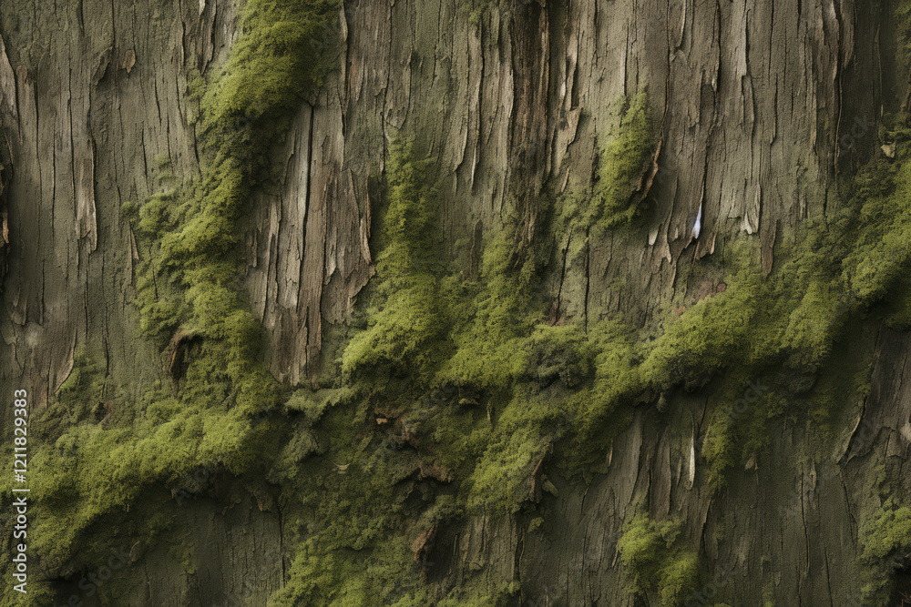 Processed collage of moss on tree bark surface texture. Background for banner, backdrop or texture Processed collage of moss on tree bark surface texture. Background for banner, backdrop or texture