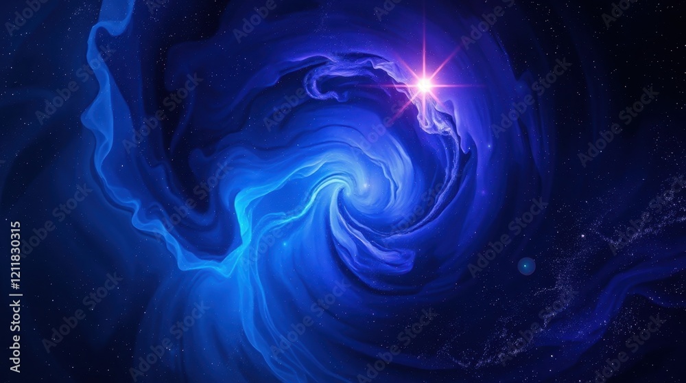 Obraz premium Celestial whirlpool glowing with cosmic energy in the depths of the universe at the break of dawn