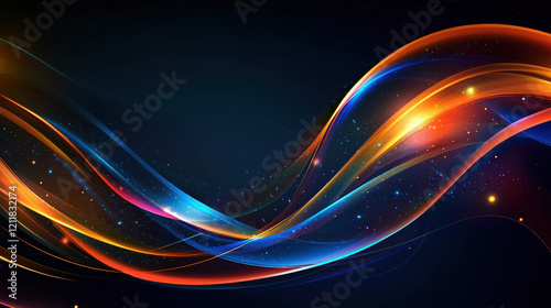 The background features with smooth lines and curves, creating a minimalist yet elegant atmosphere. 