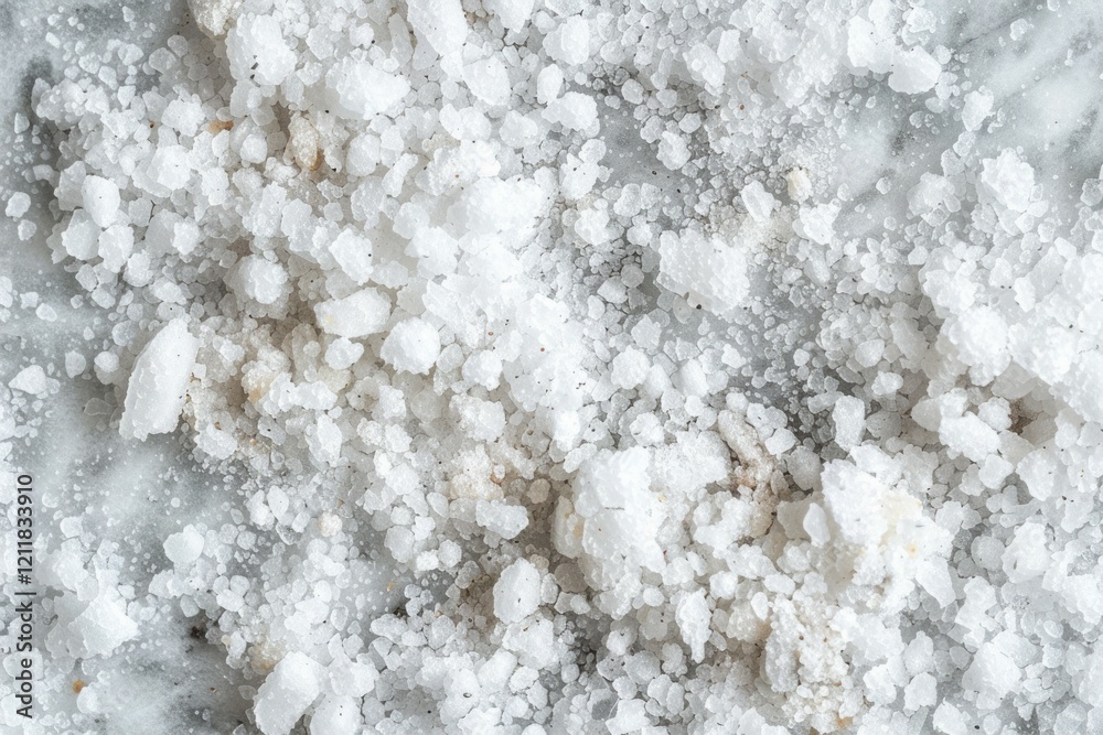 Fototapeta premium Photo of Crystal white natural sea salt texture. Food photo for backdrops or recipes