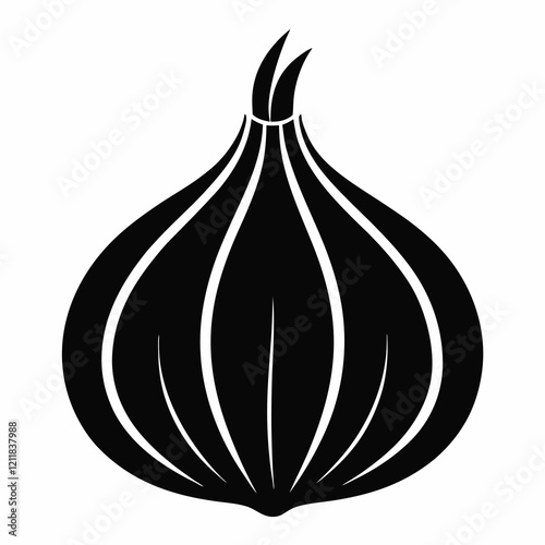 Minimalist Garlic Silhouette Vector Art