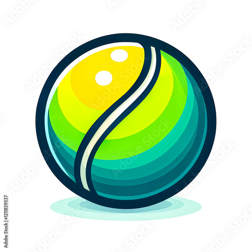 Artistic isolated vector illustration of a tennis ball on a white background. photo