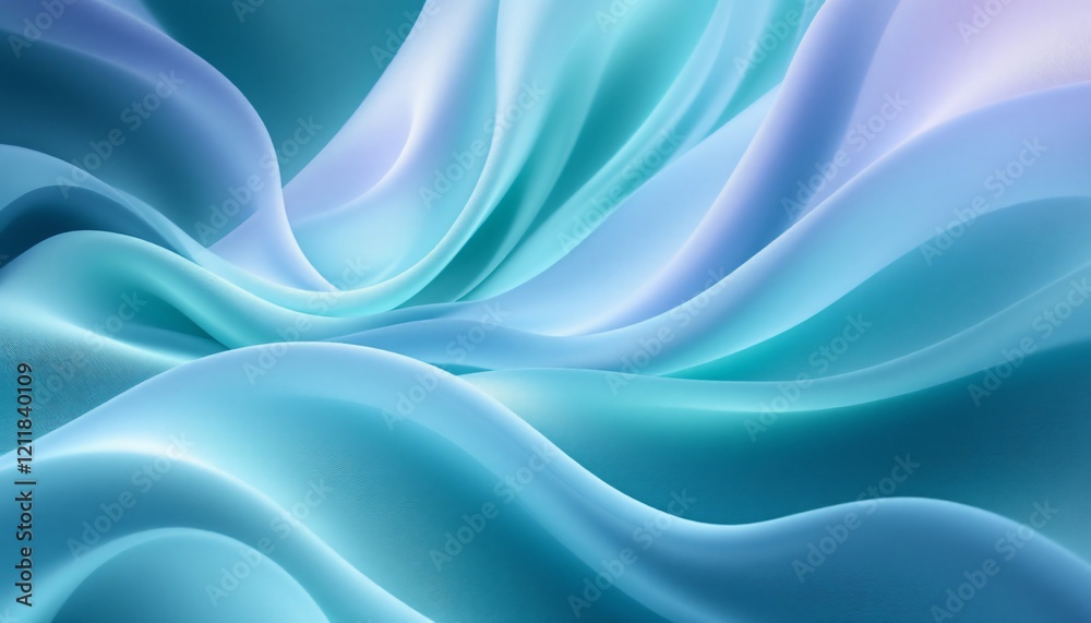 Obraz premium Abstract Background Abstract Teal and Blue Waves: A Serene Digital Art Piece