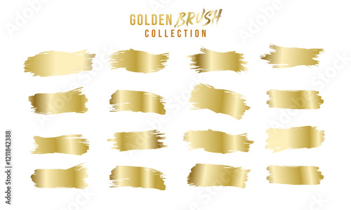 Golden Brush Gradient Collection set. The texture of a smooth metal surface. A collection of gold metallic gradients. Vector illustration