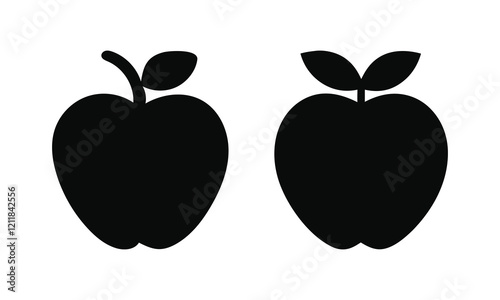 Apple Silhouette Collection - Minimalist Icons bundle  and vector.