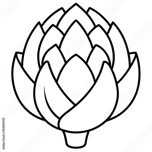 Artichoke in One Line Vector Illustration