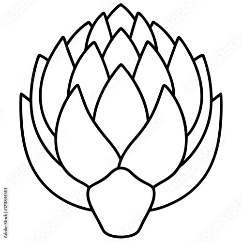 Artichoke in One Line Vector Illustration