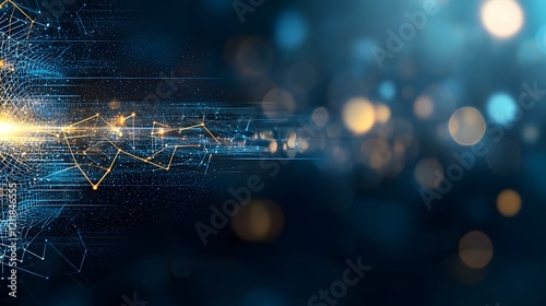 Quantum model visualization demonstrating Gauss s law for electric fields with flux calculations through a quantum surface on an abstract digital background with gradients photo