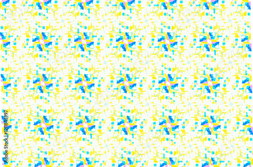 Seamless pattern with vibrant abstract geometric shapes. Versatile graphic for use in packaging materials like gift wrap, boxes, or bags with a cheerful and dynamic appeal. 