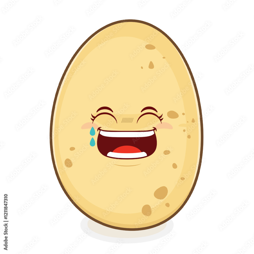 Obraz premium potato laughing face cartoon cute