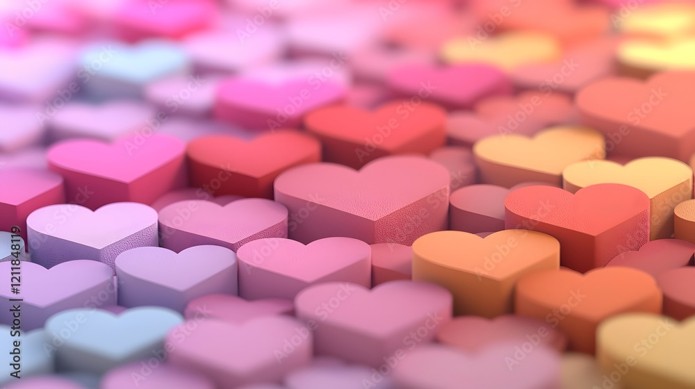 Bold vibrant and dynamic 3D heart shapes in fiery red and pink hues arranged on a saturated gradient background of pink orange and yellow This image evokes a passionate romantic and elegant mood Bold vibrant and dynamic 3D heart shapes in fiery red and pink hues arranged on a saturated gradient background of pink orange and yellow This image evokes a passionate romantic and elegant mood