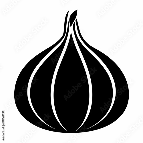Black Garlic Outline Vector Design