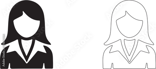 Woman employee vector icon. Editable template.
