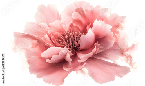 Pink peony blossom, close-up, studio, blurred background, floral design