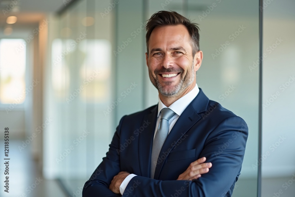Portrait of a Successful Senior Businessman Consultant Looking at Camera and Smiling Inside Modern Office Building, Expertise and Professional Confidence Generative AI Portrait of a Successful Senior Businessman Consultant Looking at Camera and Smiling Inside Modern Office Building, Expertise and Professional Confidence Generative AI
