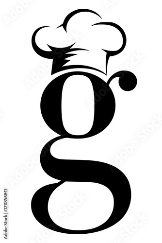 Letter G with chef hat logo design, Creative logo featuring the letter G with a chef hat, symbolizing culinary arts, food businesses, restaurants, and professional cooking services branding.

