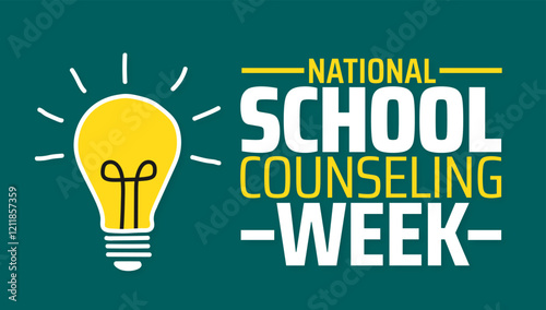 National School Counseling Week background banner or poster design template. observed every year in February. Holiday concept. Use to any Template, card, poster, placard, template.