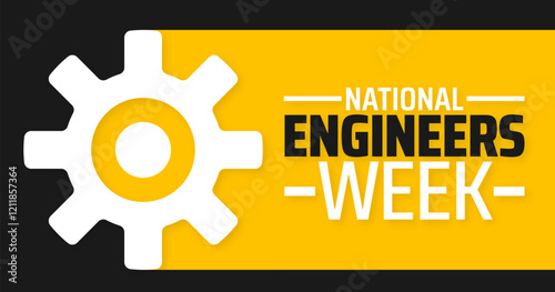 National Engineers Week background banner or poster design template. observed every year in February. Holiday concept. Use to any Template, card, poster, placard, template.