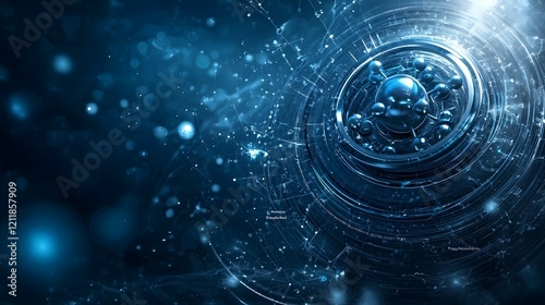 Detailed quantum computing analysis highlighting the unique properties and differences between the hydrogen isotopes protium deuterium and tritium leaving copy space at the bottom for text overlay