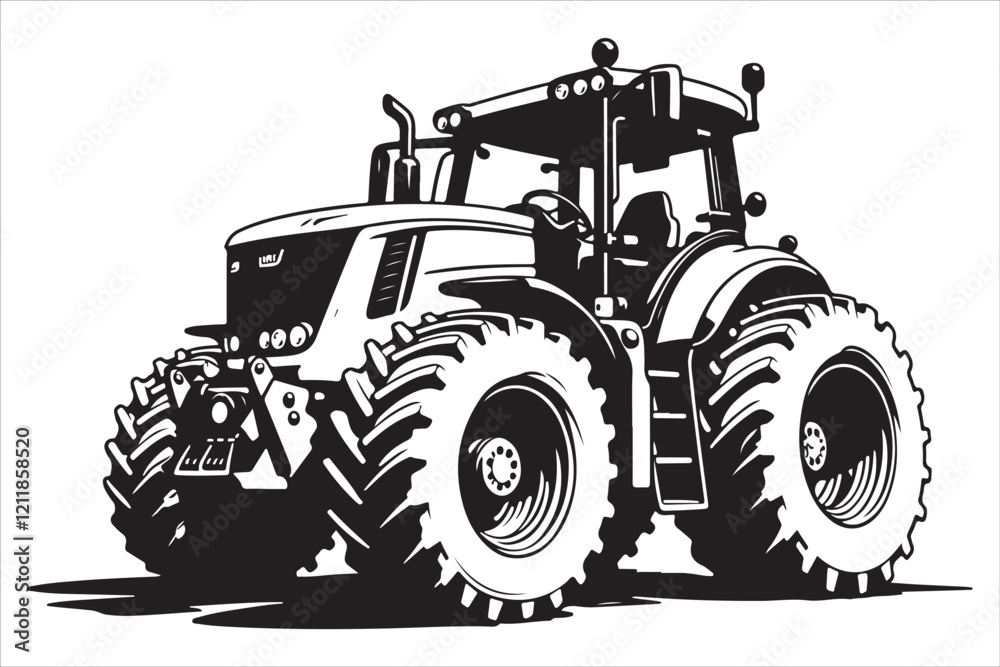 Obraz premium 12 Tractor Silhouette Vector Bundle