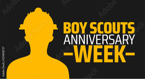 Boy Scouts anniversary week background banner or poster design template. observed every year in February. Holiday concept. Use to any Template, card, poster, placard, template.