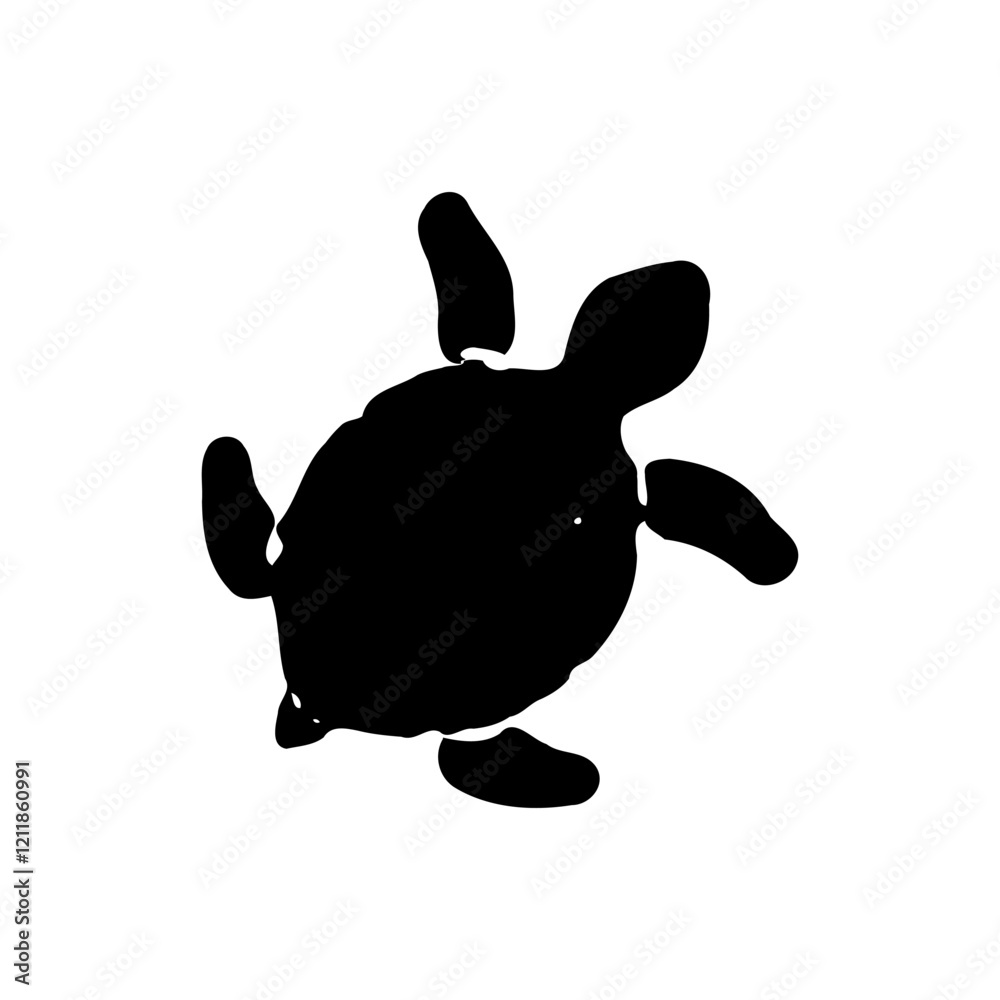 Fototapeta premium Minimalist Sea Turtle Silhouette Art