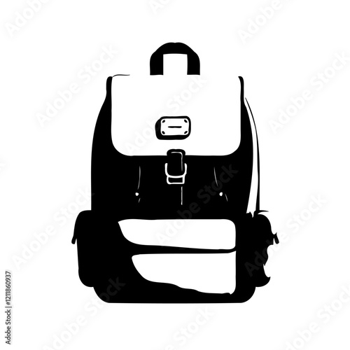 Backpack Black and White Minimal