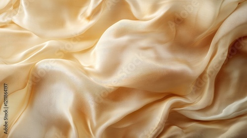 Light silk flowing fabric in brown color, background.