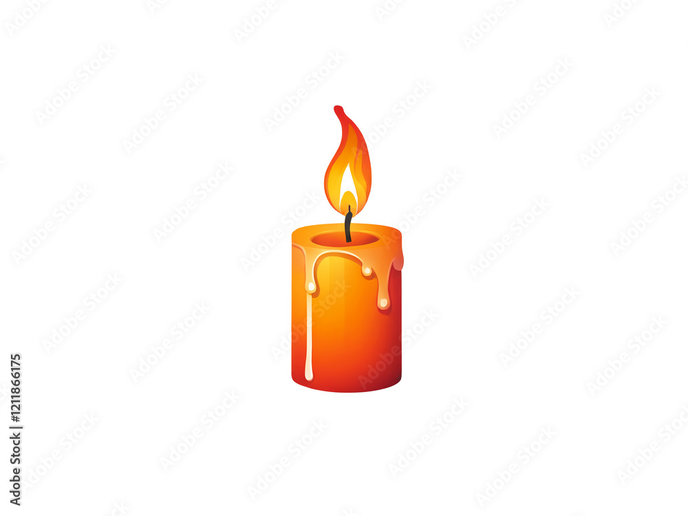 burning candle flat Illustration burning candle flat Illustration