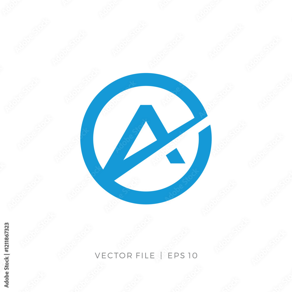 initial letter A or AE inside circle logo