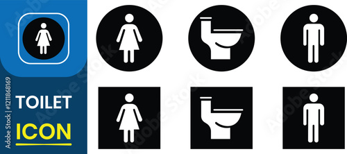 Toilet vector icon. Toilets man or woman urinal to cleanup, Bathroom plumbing. Vector Illustration.
