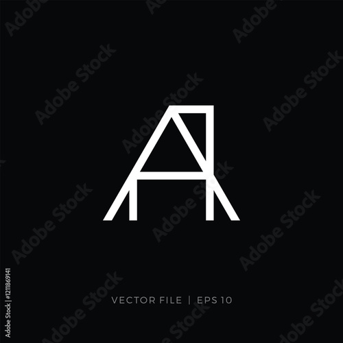 initial letter AA lineart outline logo