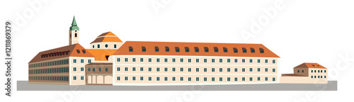 Vector illustration of  monastere de weltenburg abbaye benedictine photo
